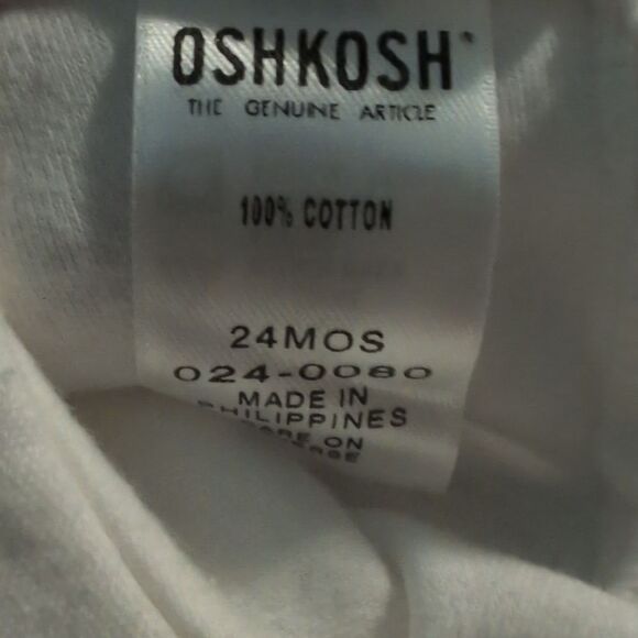 Oshkosh B'Gosh Y2K Infant Girls White Floral Embroidered‎ Lace Collar Outfit Top - Picture 6 of 6